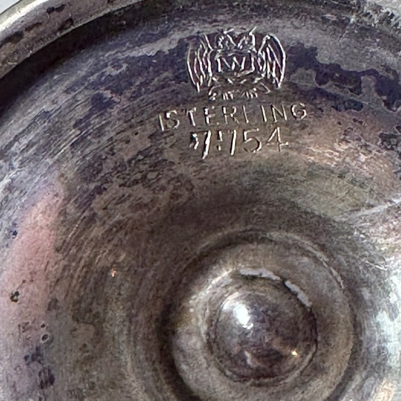 Antique Weidlich Sterling Silver Salt & Pepper Shakers Eagle W c.1900 w/ Case - Picture 6 of 11